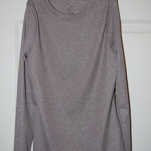 A New Day Shimmering Gray Long Sleeve Top